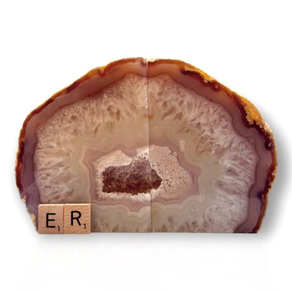 Crystal Bookends w/ Geode Center, Natural Agate , Mindfulness gift, 5+ lbs. (ER) - Picture 9 of 16
